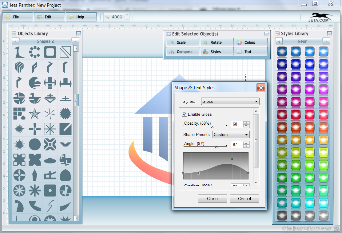 Jeta Logo Designer - một phần mềm thiết kế logo chuyên nghiệp và mạnh mẽ để giúp cho bạn có thể tạo ra những logo độc đáo và đẳng cấp. Với một giao diện trực quan và các công cụ tiên tiến, Jeta Logo Designer sẽ giúp bạn tiết kiệm thời gian và mang lại kết quả hoàn hảo.